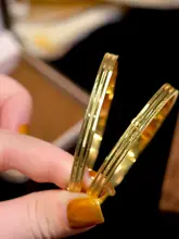 国風デザインのシャインイエローブレスレット【華やかな星条紋・カチッと留め具・シンプルエレガンス】