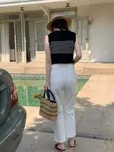 高腰ホワイトデニムパンツ【ワイドレッグ・フィット・春夏用】（セットアップ対応）