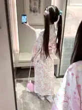 桜柄の可愛い浴衣【ロリータ風・綿素材・女児用】
