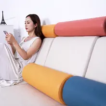 リビング用 円柱型ソファ用クッション【背当て・腰サポート・抱き枕・脚用パッド付き】