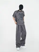 男性用 麻布風VネックTシャツとロングパンツ【極上の柔らかさ・ゆったりシルエット・カジュアルスタイル】（セットアップ対応）