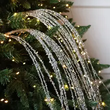 華やかなデコレーション！クリスマスツリー用香槟カラー大きなラメのフリンジデザインガーランド【煌びやかな花火ボール付き】