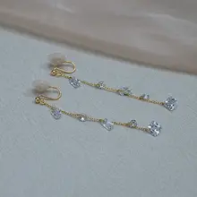 Rufan ニッチライト高級ハイエンドジルコンタッセルイヤークリップ