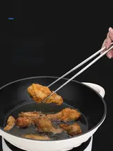 耐熱304ステンレス製ロングチャイニーズ箸【フライ用・キッチン・鍋料理対応】