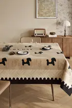 中古風テーブルクロス【防水・防油・洗濯不要・高級感溢れるコットンリネン】