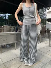 ストライプのパンツ【高腰・ゆったりシルエット・カジュアルスタイル】