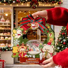 ケーキボックス スイーツボックス クリスマスハウス ケーキトッパー付き ムースボール クリスマス パーティー お持ち帰り かわいい