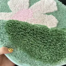 清新な小白花デザインの吸水マット【バスルーム・玄関・キッチン用・厚手】