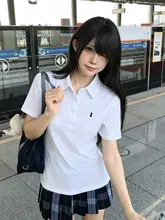 夏用プレーンポロシャツ【学生向け・短袖・カジュアルスタイル】（セットアップ対応）