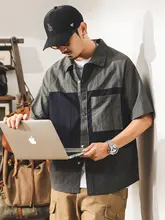 機能性アウトドア速乾シャツ【夏用・短袖・カラーブロックデザイン・アメリカンスタイル】