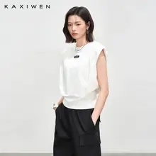 デコルテデザインのノースリーブTシャツ【カジュアル・コットン素材・フィット感・ウエストライン強調】