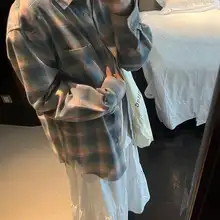 秋冬用 長袖チェックシャツ【フィット・モダンデザイン・粉色】