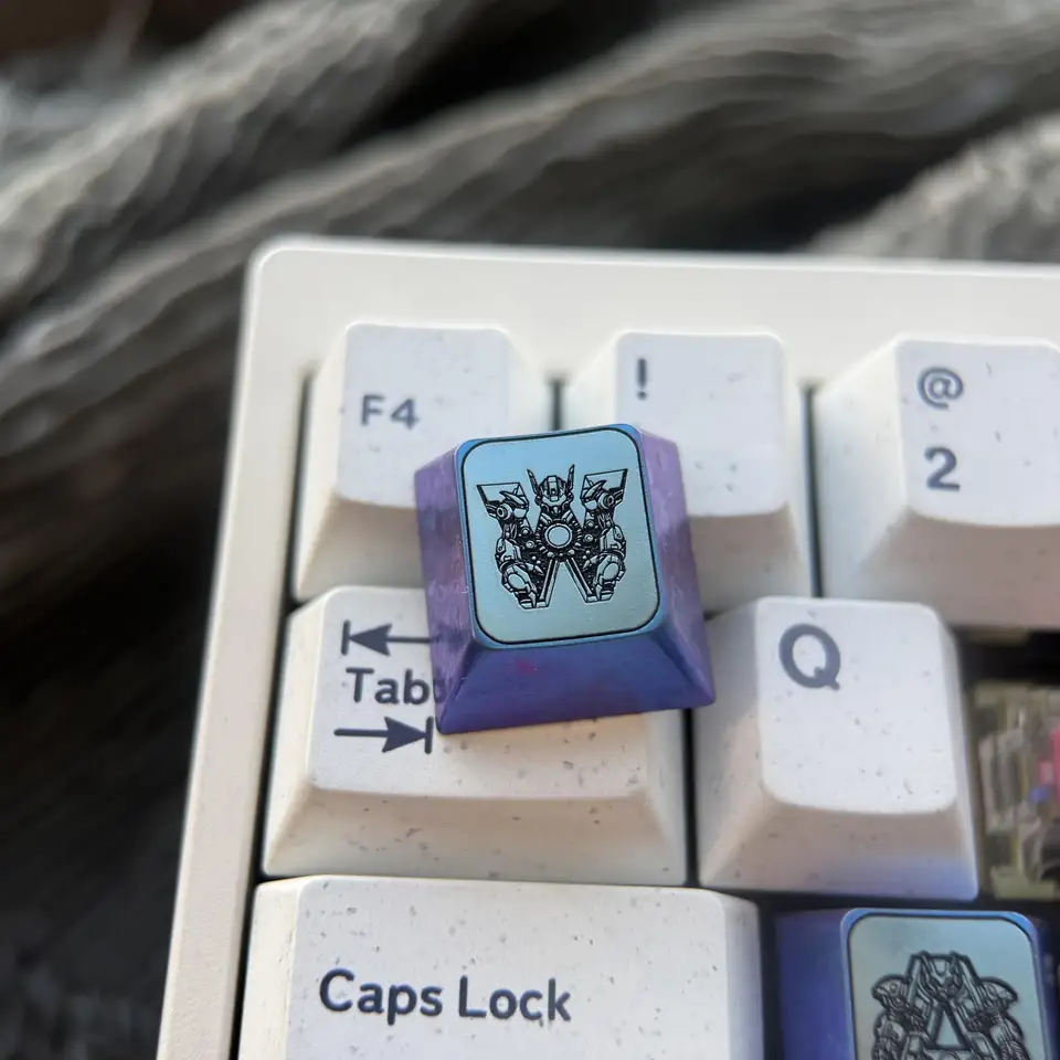機甲テーマ WASDコンビネーションキーキャップ【チタン合金・カラフル・ゲーム用】