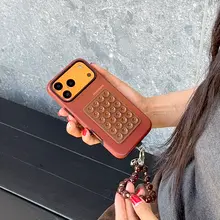 オシャレなスマートフォンケース【ストラップ付き・iPhone対応・高級感あり】