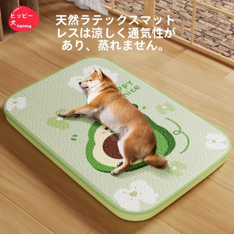hipidog ペット用クッション：冬夏兼用の通気性と洗濯可能なラテックス素材