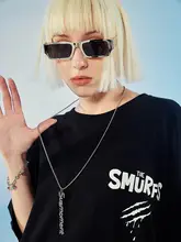 ロゴ入りアクリルペンダントネックレス【ヒップホップスタイル・ユニセックス】