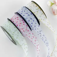 夏用チューリップリボン付きヘアアクセサリー【2.5cm・透明で新鮮なグリーン・ギフト用】