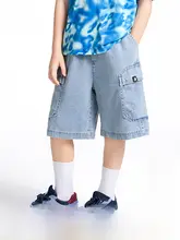 通気性のあるストレッチデニム 男の子用ショートパンツ【夏用・デザインシンプル】