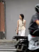 文芸風 小丸首ベスト【通勤用・スカート・ショートパンツ】（セットアップ対応）