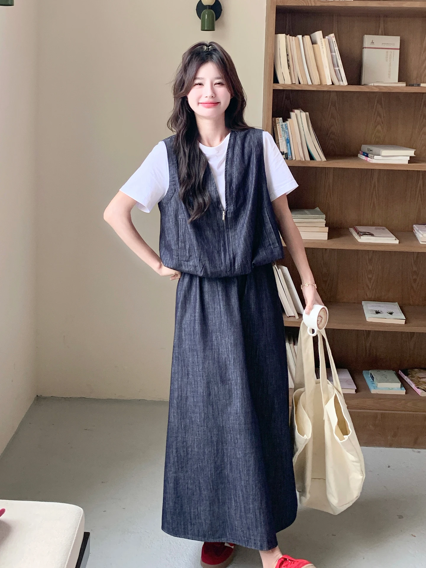 トレンド感漂うデニムトップスとスカートの組み合わせ【ショートスリーブ・女子向け・春夏対応】