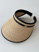 空頂ヘアバンドキャップ レディース 夏 きめ細かな麦わら編み 高級 日除け 防晒 風格のある麦わら帽子