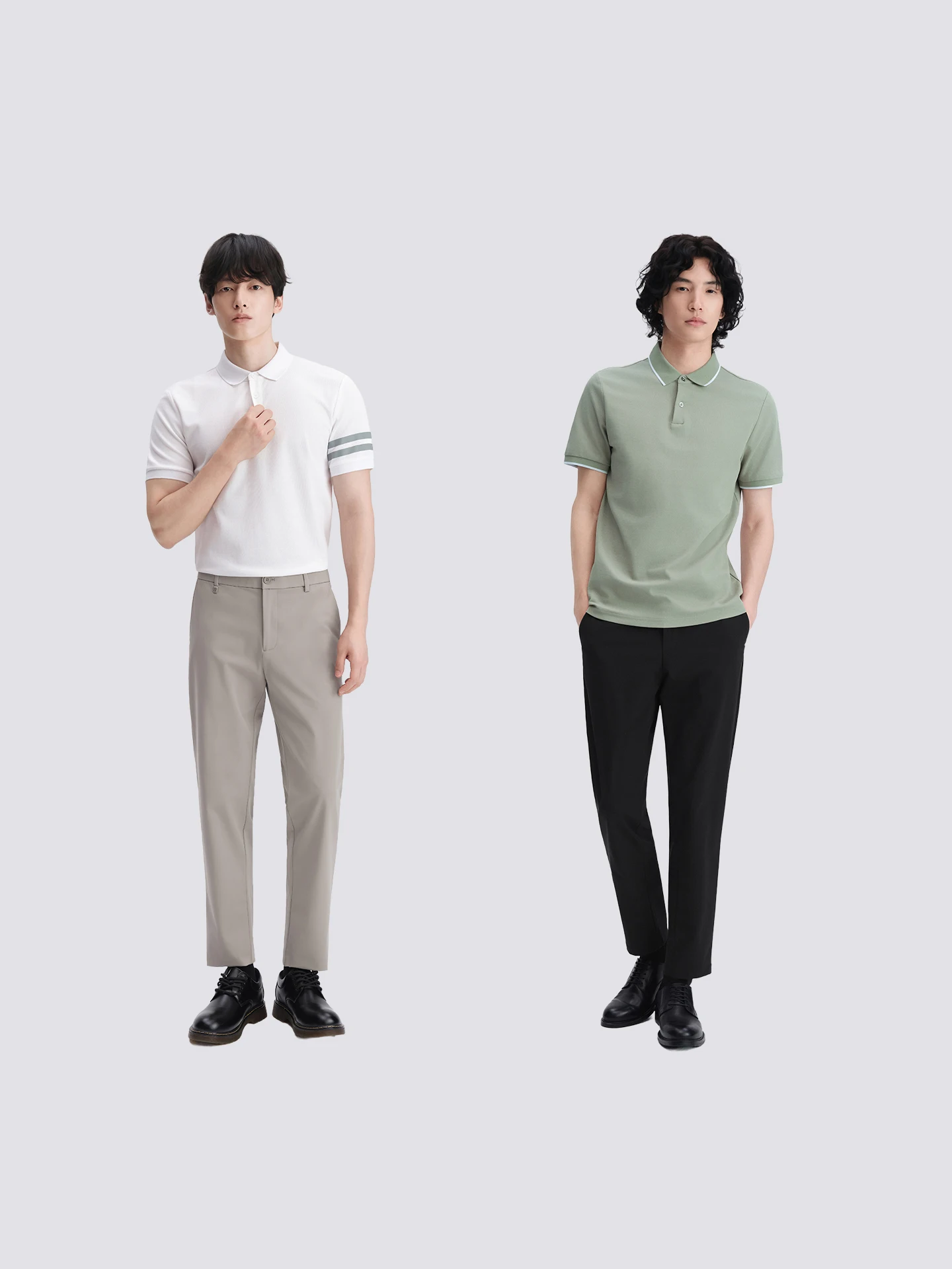 レトロ80年代風の3色コーデを実現する、今こそ着るべき薄手テーパードパンツは？