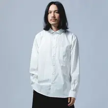 オリジナルデザインのメンズカットカラーフィット長袖シャツ【純綿・カジュアル】