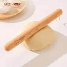川島屋＆lulu豚 コラボ 木製家庭用麺棒3点セット【クッキング・餃子皮作りに最適】
