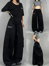 春用 ワイドレッグパンツ【デザイン使用・ダンス対応・カジュアルスタイル】（セットアップ対応）
