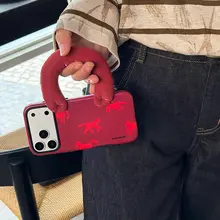 赤色のスマートフォンケース【スタンド付き・防摔・iPhone対応】