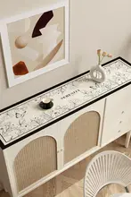 サイドボードマット テーブルマット テーブルクロス カット可能 防水 防油 高級感 ブラックホワイト印象 レザー