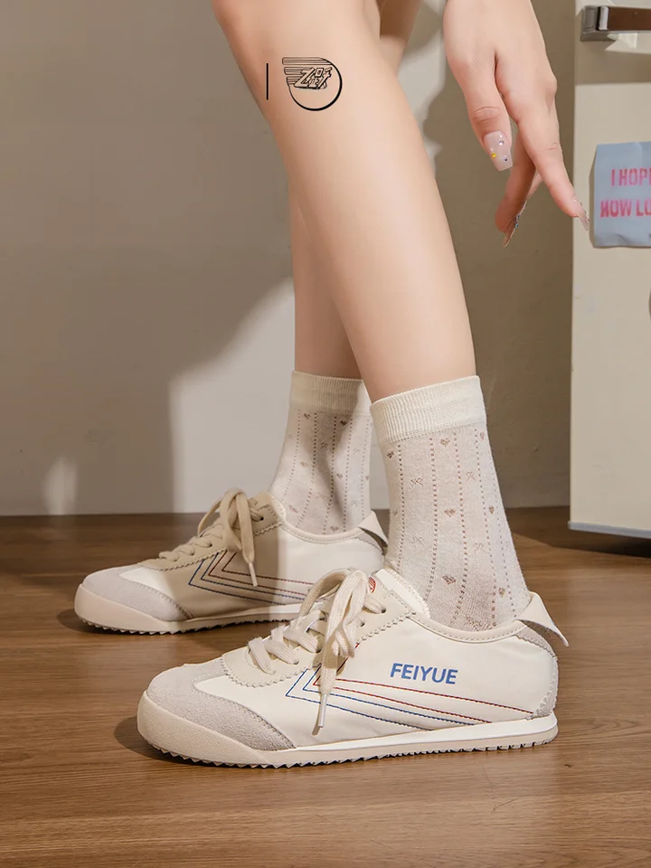 ドイツ軍スニーカー レディース 通気性 ホワイト 着回し 夏「feiyue」