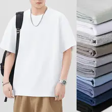 夏用コットン製メンズTシャツ【ラウンドネック・短袖・ゆったりとしたフィット】