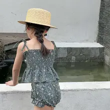 可愛いデザインの子供用水着【フリル付き・花柄・ビキニスタイル】（セットアップ対応）