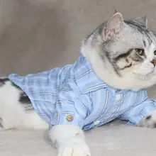 可愛いストライプのペットシャツ【コーギーやマルチーズに最適・春用・お出かけ用】（セットアップ対応）