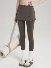 暖かさを兼ね備えたヨガスカートパンツ【レディース・フィットネス・防寒・秋冬用】（セットアップ対応）