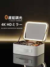 LEDライト付き化粧箱【ミラー付き・携帯用・大容量】