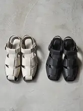 全皮製のローマ風フラットサンダル【シンプルデザイン・極上の柔らかさ】（セットアップ対応）