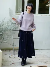 忘城 レディース 冬用 ゆったり落肩デザイン ニットセーター【ウール・アルパカ混紡】