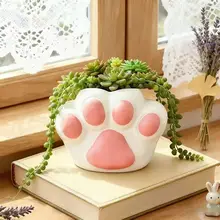 かわいい猫爪デザインの植木鉢【大容量・多肉植物用・オフィスおよび家庭用のインテリア】
