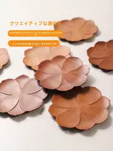 新中式木製茶器用コースター【蓮の花デザイン・防熱・手作り】