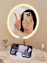 LED照明付き卓上化粧鏡【スタイリッシュデザイン・学生向け】