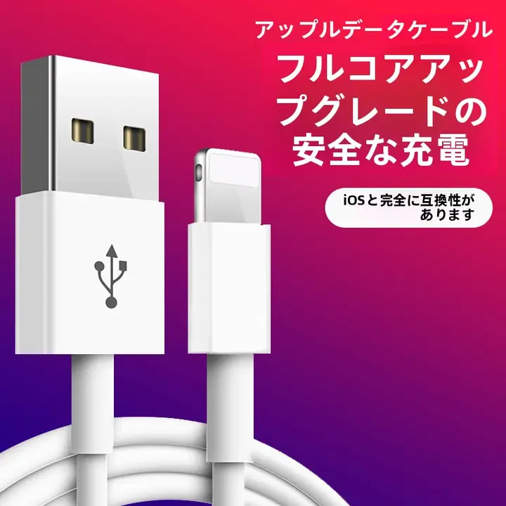 iPhone用データケーブル【急速充電対応・iOS対応・二メートル】