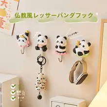可愛いパンダデザインの壁掛けフック【穴あけ不要・キッチンや玄関用】