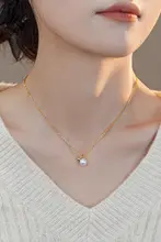 淡水パールと14Kゴールドを使用したS925純銀ネックレス【洗練されたデザイン・通勤スタイルに最適】