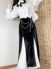 オリジナルデザインの優雅なマーメイドスカートドレスセット【秋冬用・ローズ・2点セット】