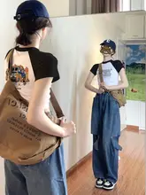 アメリカンビンテージ風 ラグラン袖半袖Tシャツ【レディース・夏用・ショート丈】