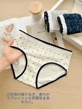 フラワープリントのレトロ三角パンツ【抗菌・大きいサイズ】