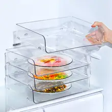 冷蔵庫用収納ラック【分層トレイ・キッチン用・残り物皿収納】