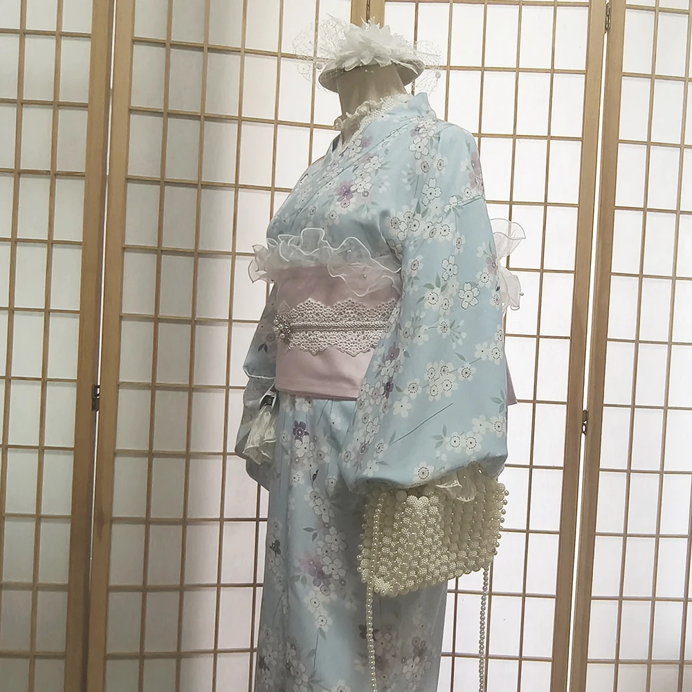 少女用浴衣【白鹅绒花柄・抗皺素材・伝統的な和服】：传统与实用并重的夏季着装选择